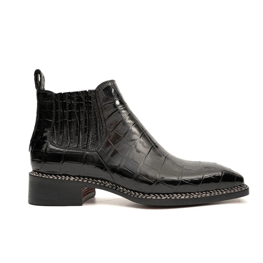 Black Crocodile Chelsea Boot