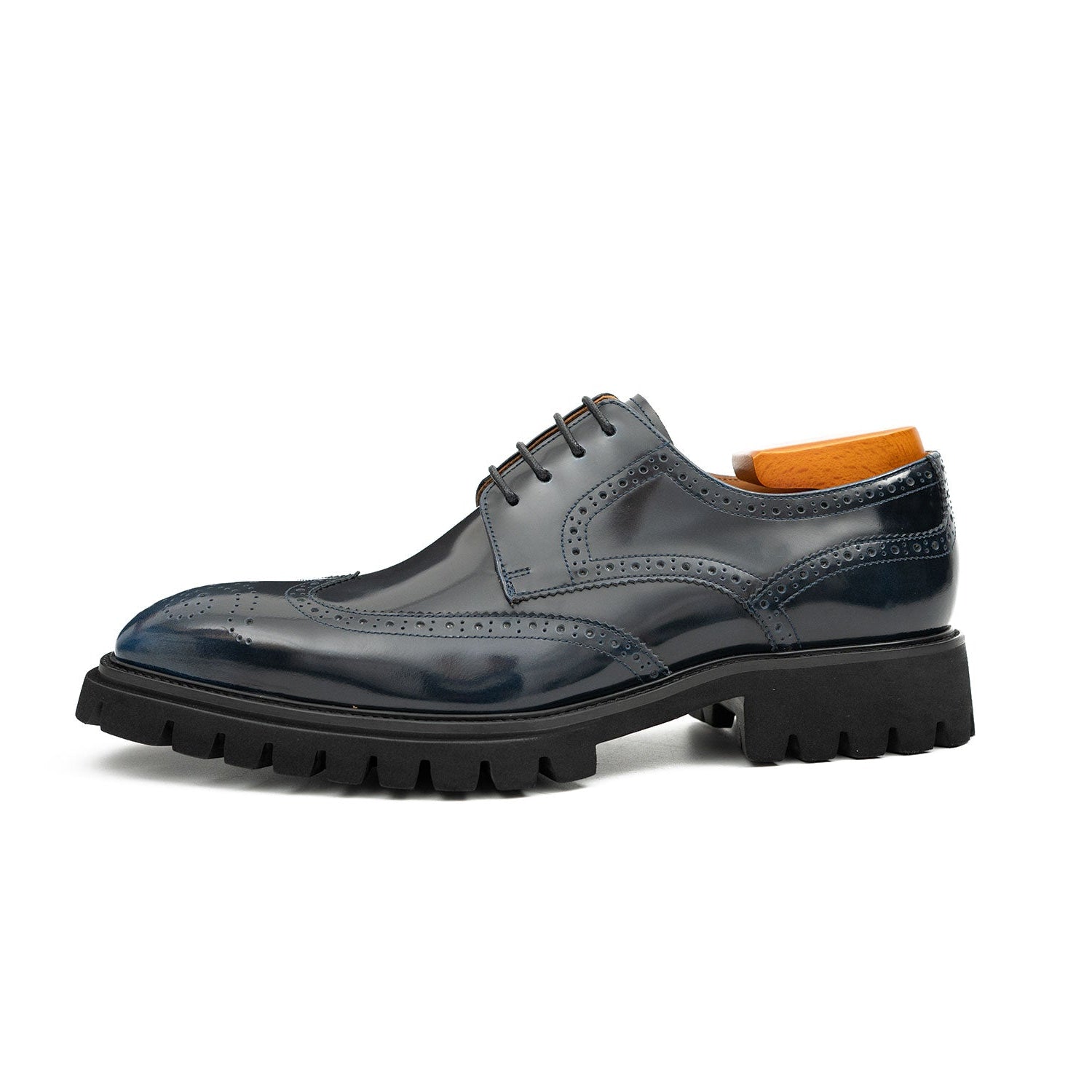 Brogue Derby Shoes with Lug Sole