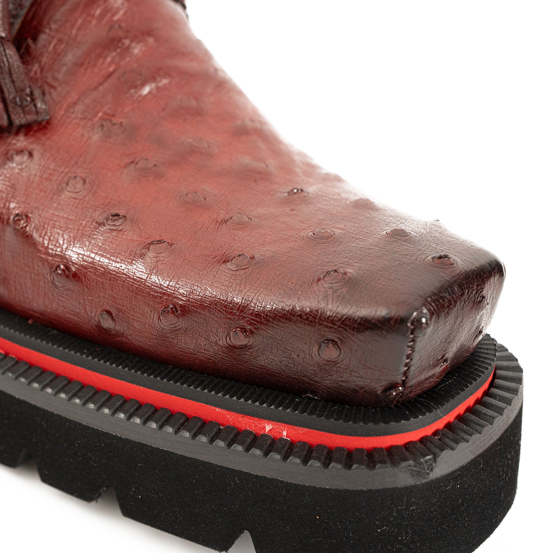 Amber Ostrich Derby with Elevated Sole