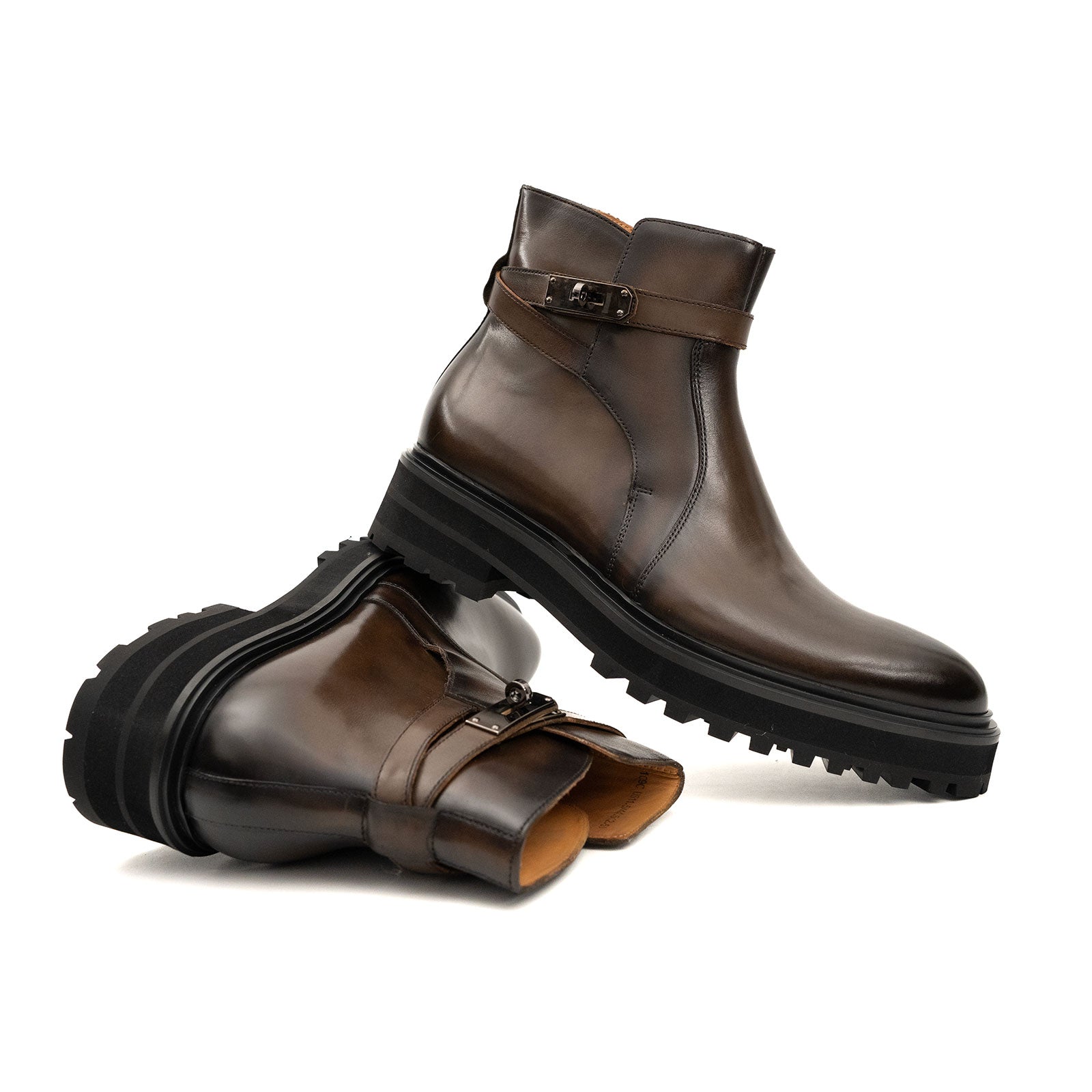 Burnished Harness Chelsea Boot