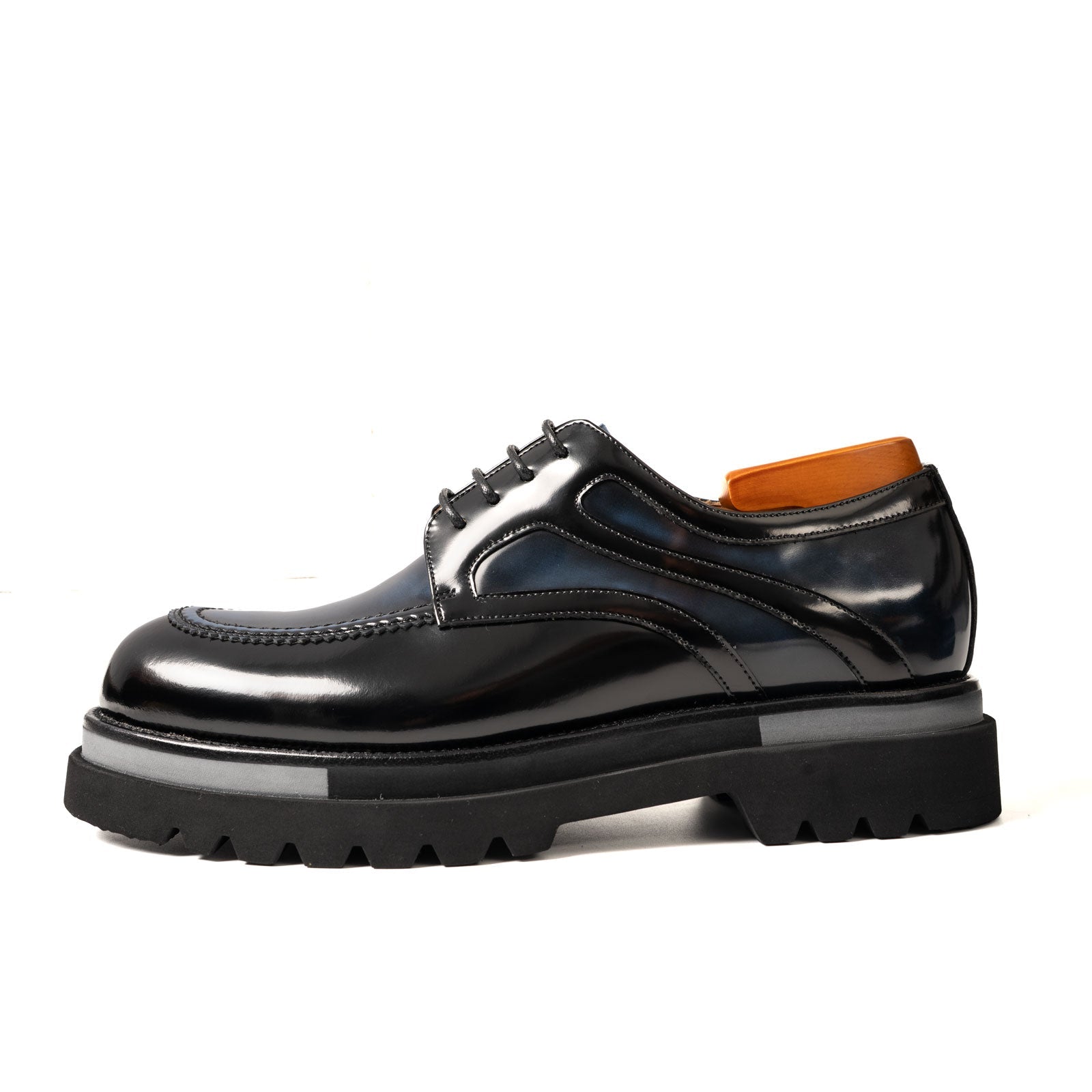 Two-Tone Calfskin Derby with Lug Sole