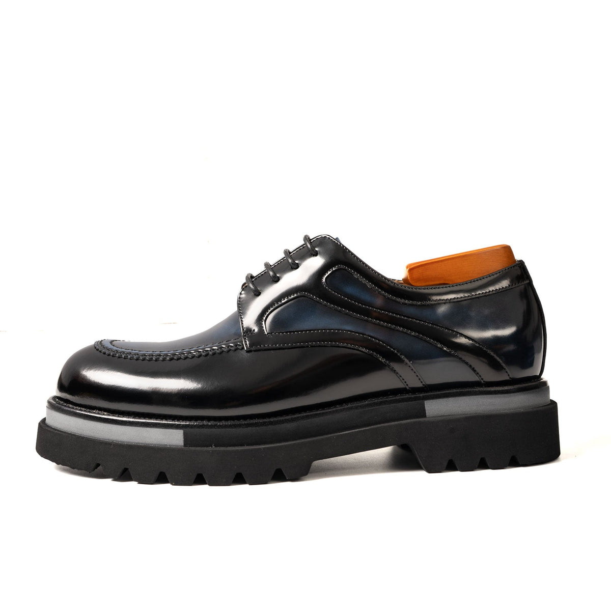 Two-Tone Calfskin Derby with Lug Sole