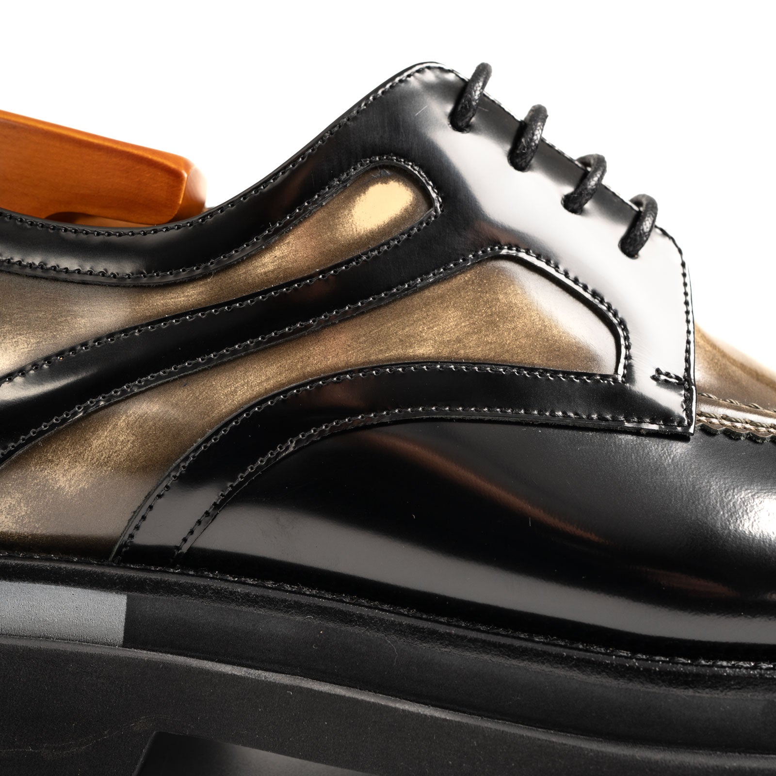 Two-Tone Calfskin Derby with Lug Sole