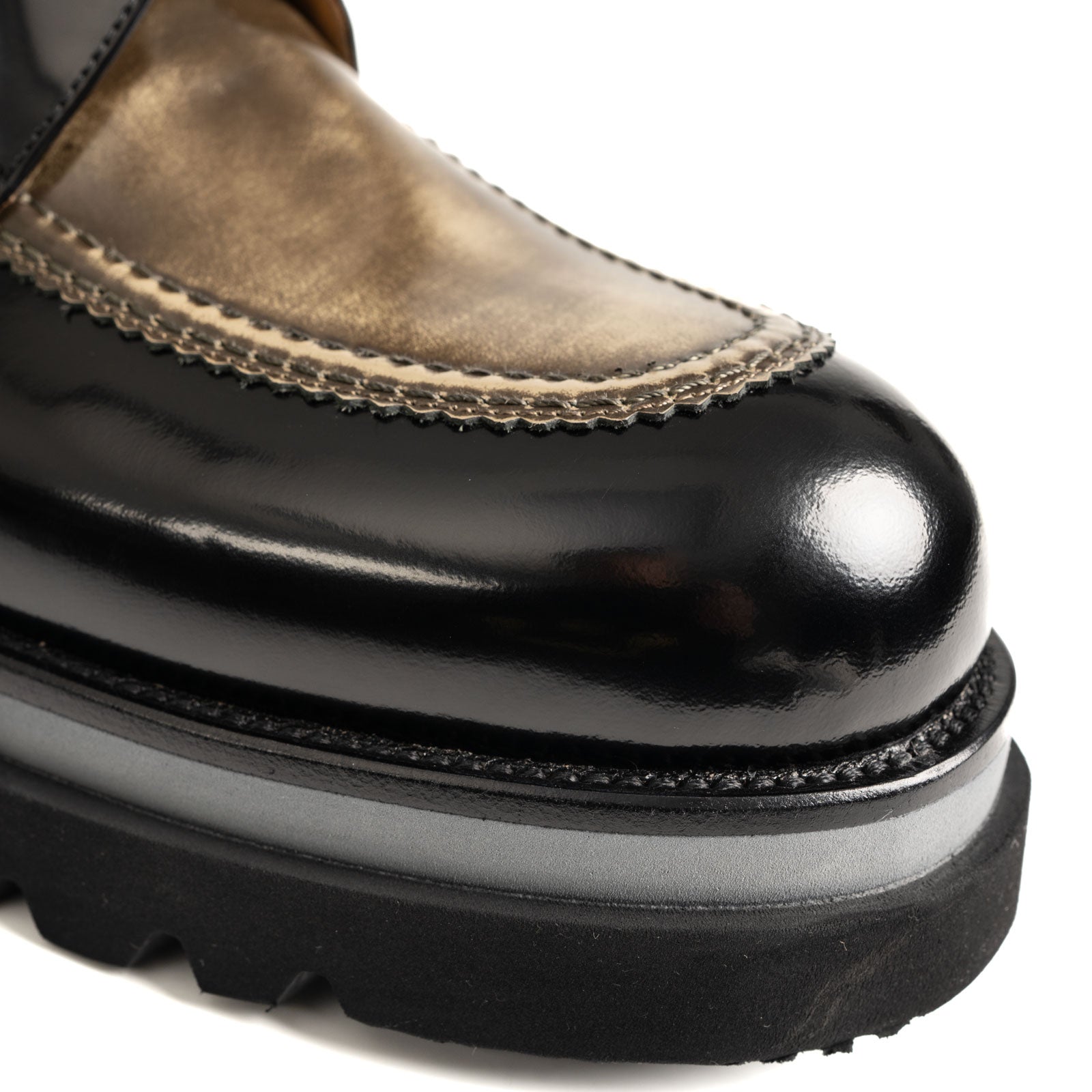 Two-Tone Calfskin Derby with Lug Sole