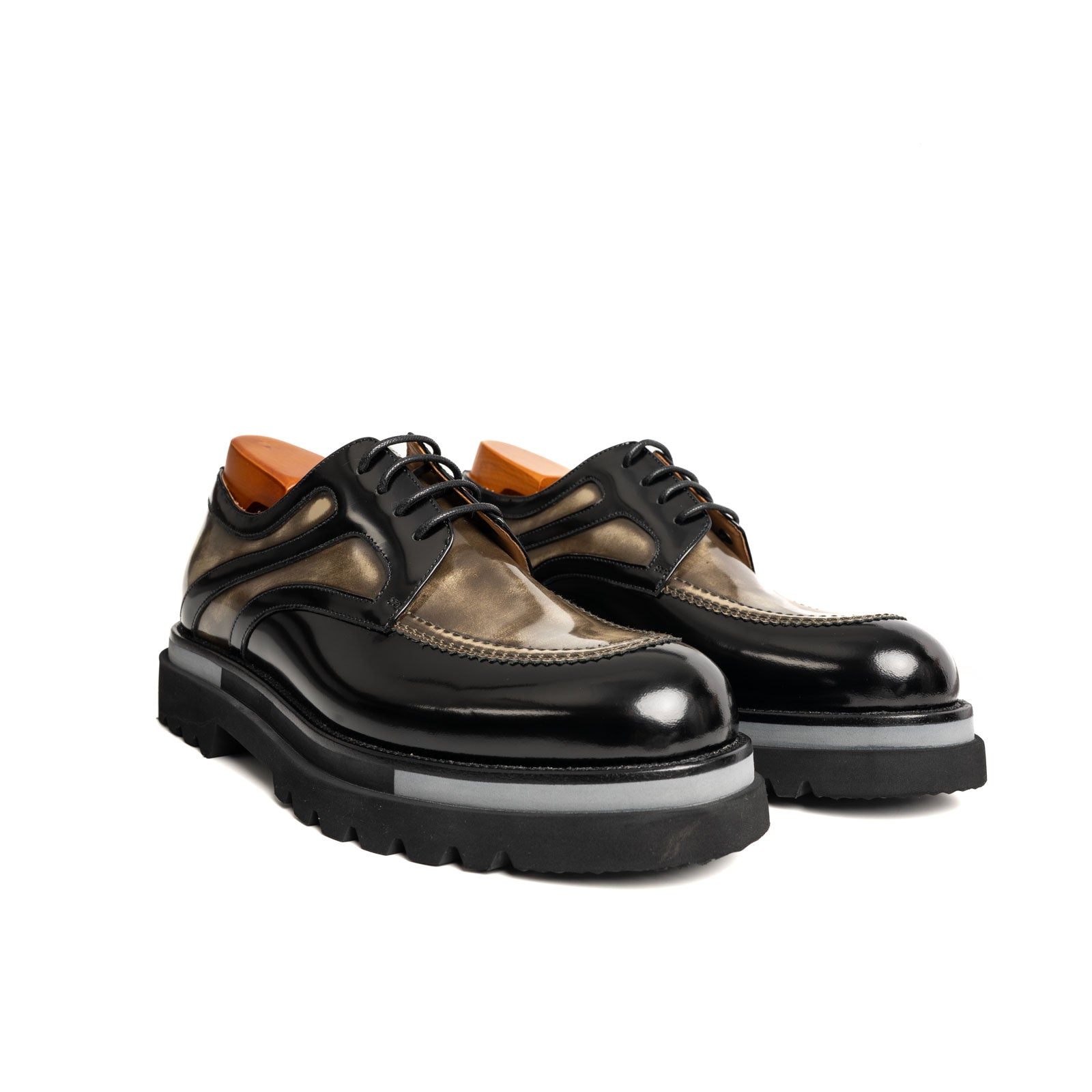 Two-Tone Calfskin Derby with Lug Sole