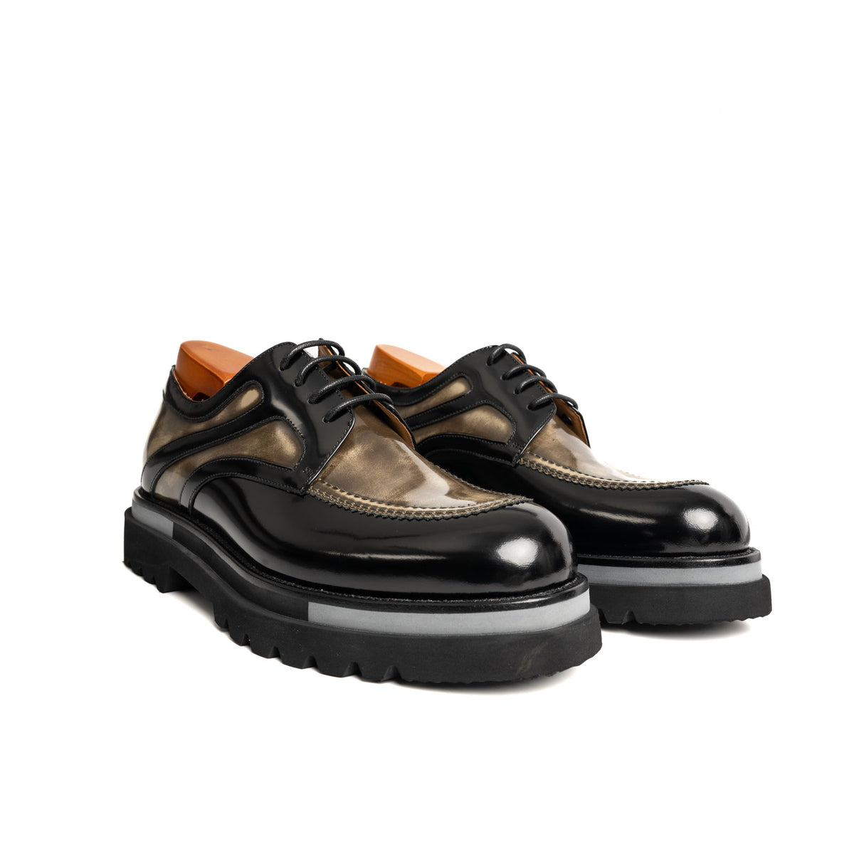 Two-Tone Calfskin Derby with Lug Sole