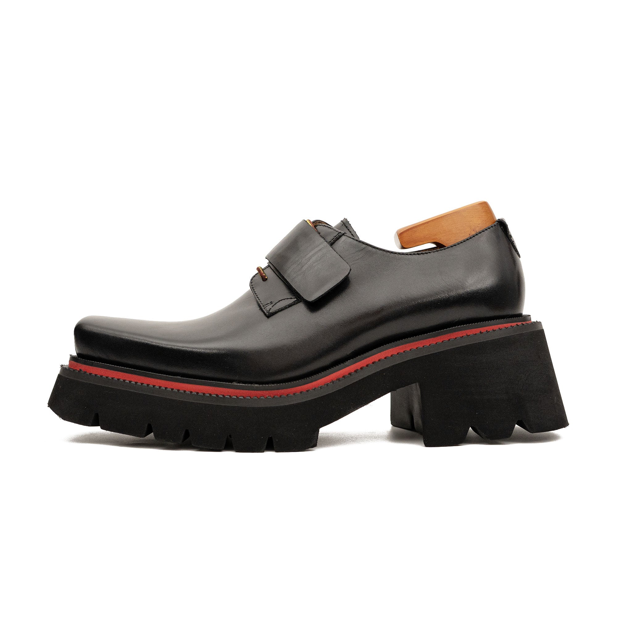 Burnished Brown Platform Strap Shoe