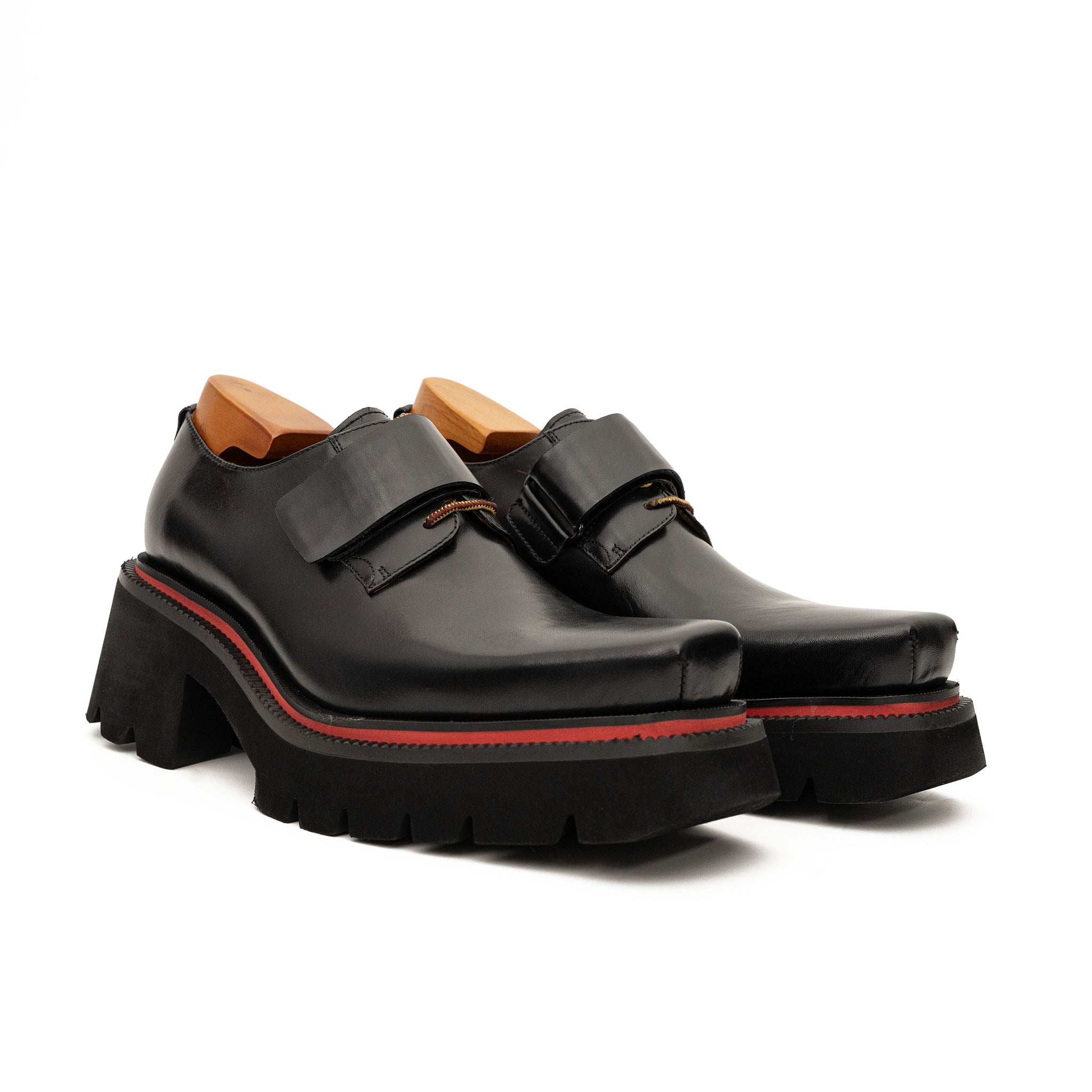 Burnished Brown Platform Strap Shoe