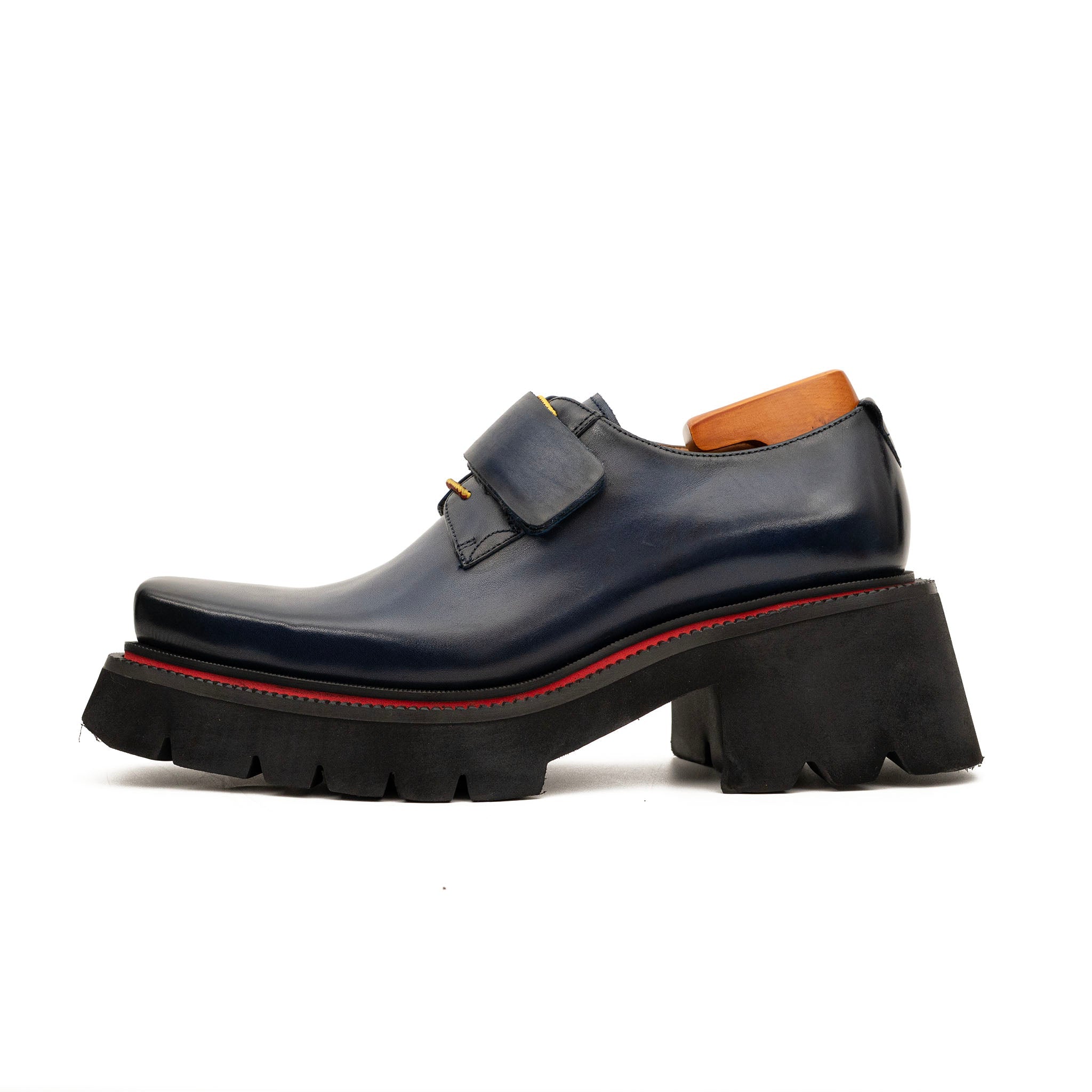 Burnished Brown Platform Strap Shoe