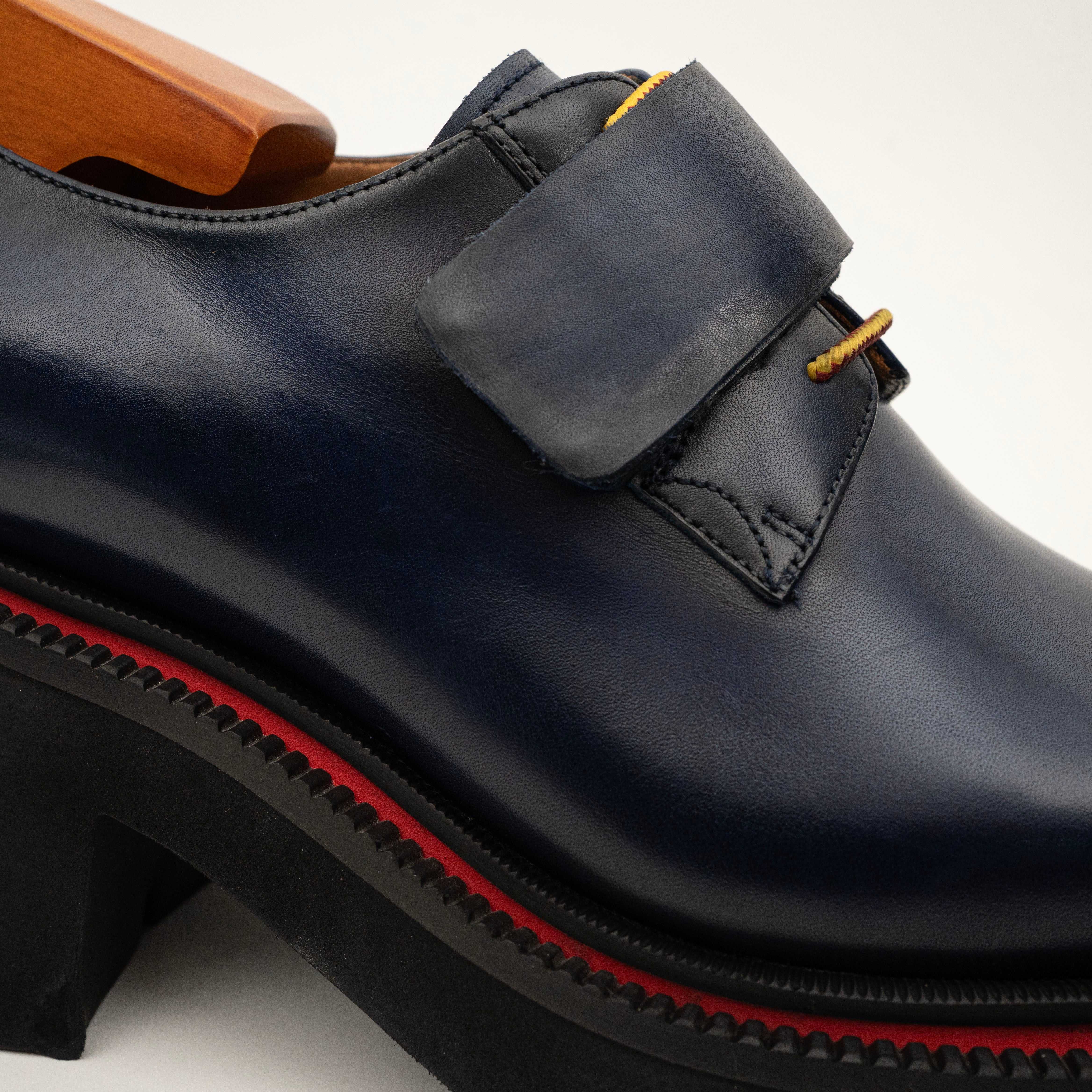 Burnished Brown Platform Strap Shoe