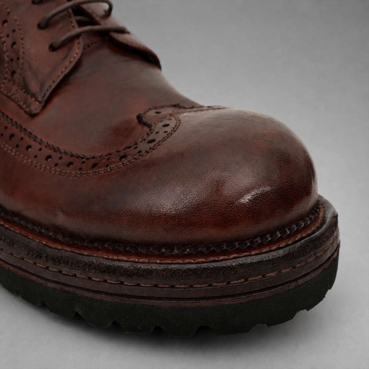 VanPasch Wellington Longwing Derby in Coffee Brown Leather