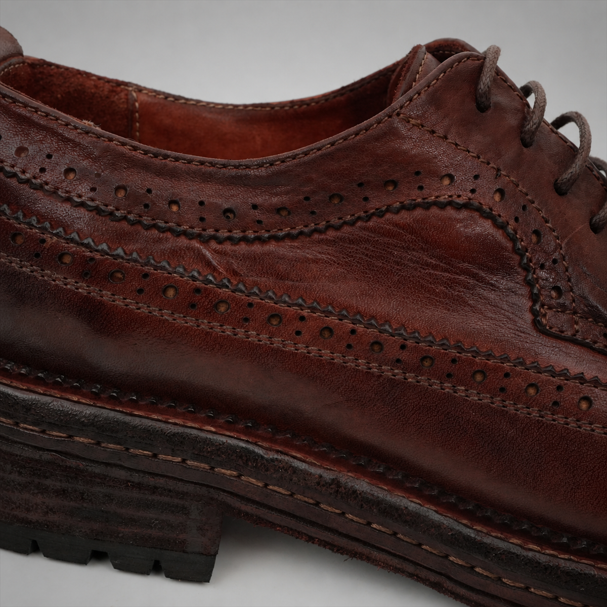 VanPasch Wellington Longwing Derby in Coffee Brown Leather