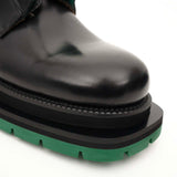 Black Blue Lug Sole Derby Shoes