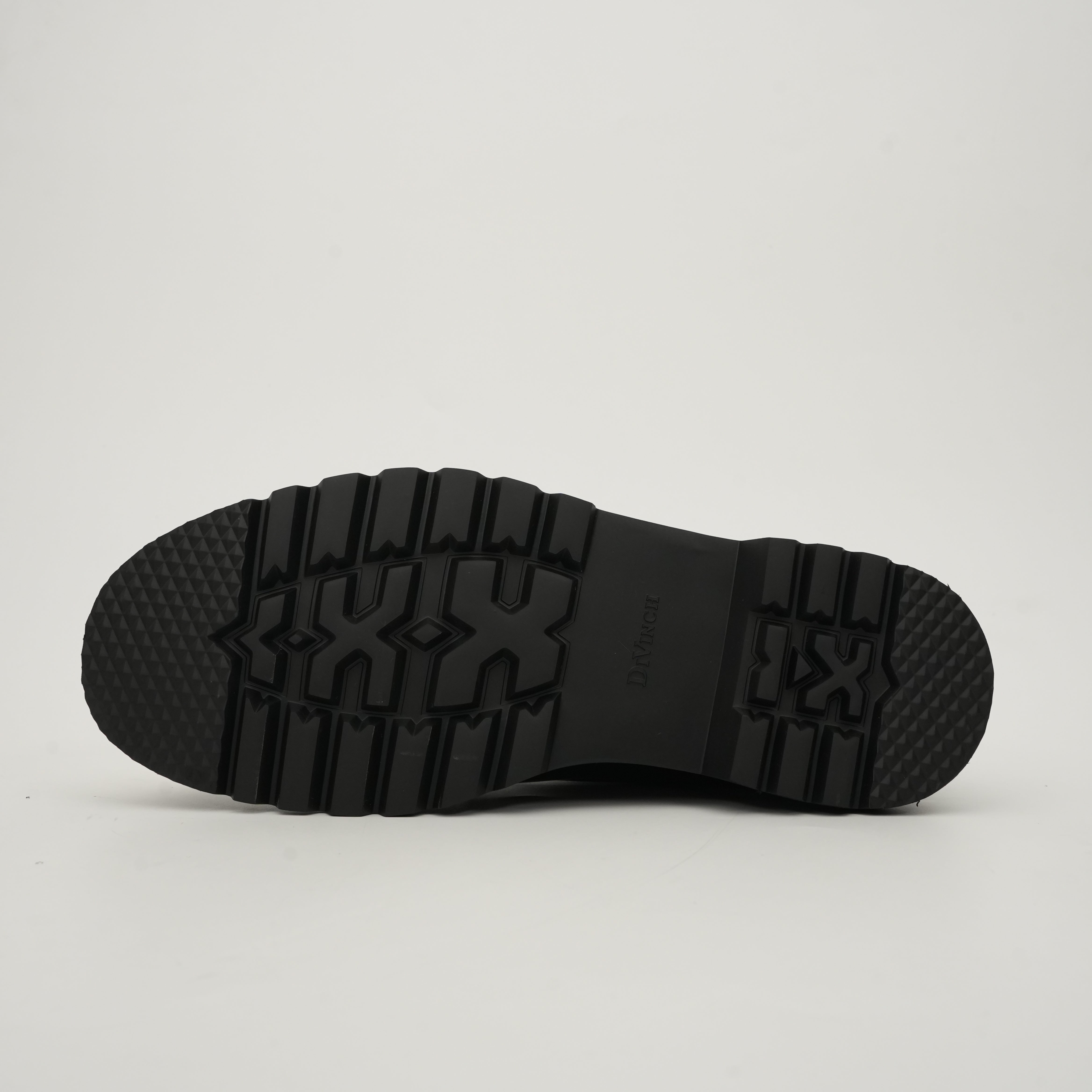 Black Patent Fringe Lug Sole Boots