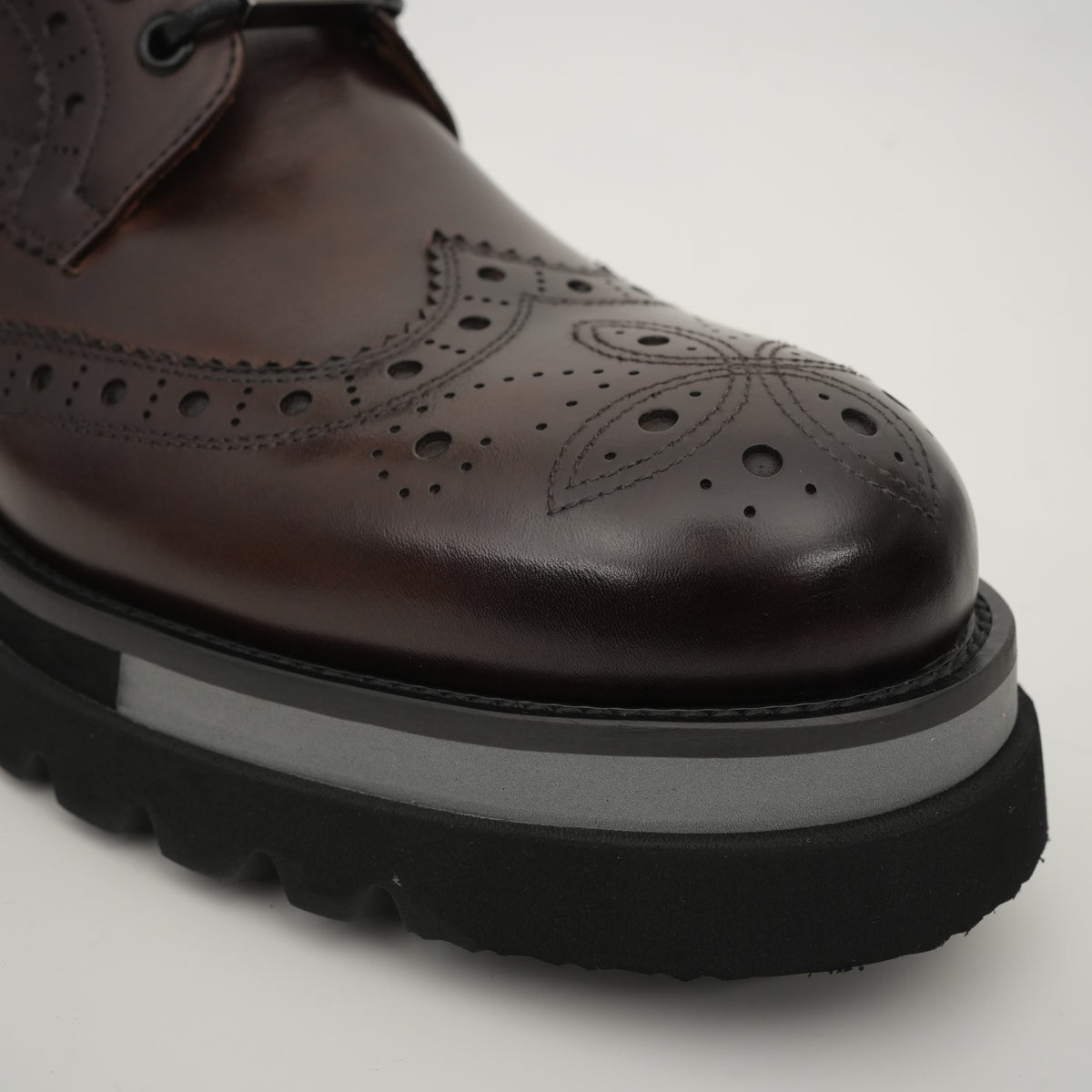 Cognac Brogue Lace-Up Ankle Boots