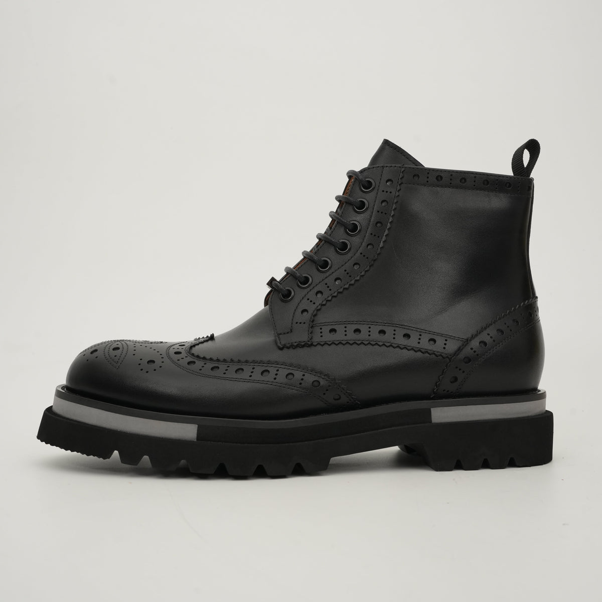 Cognac Brogue Lace-Up Ankle Boots