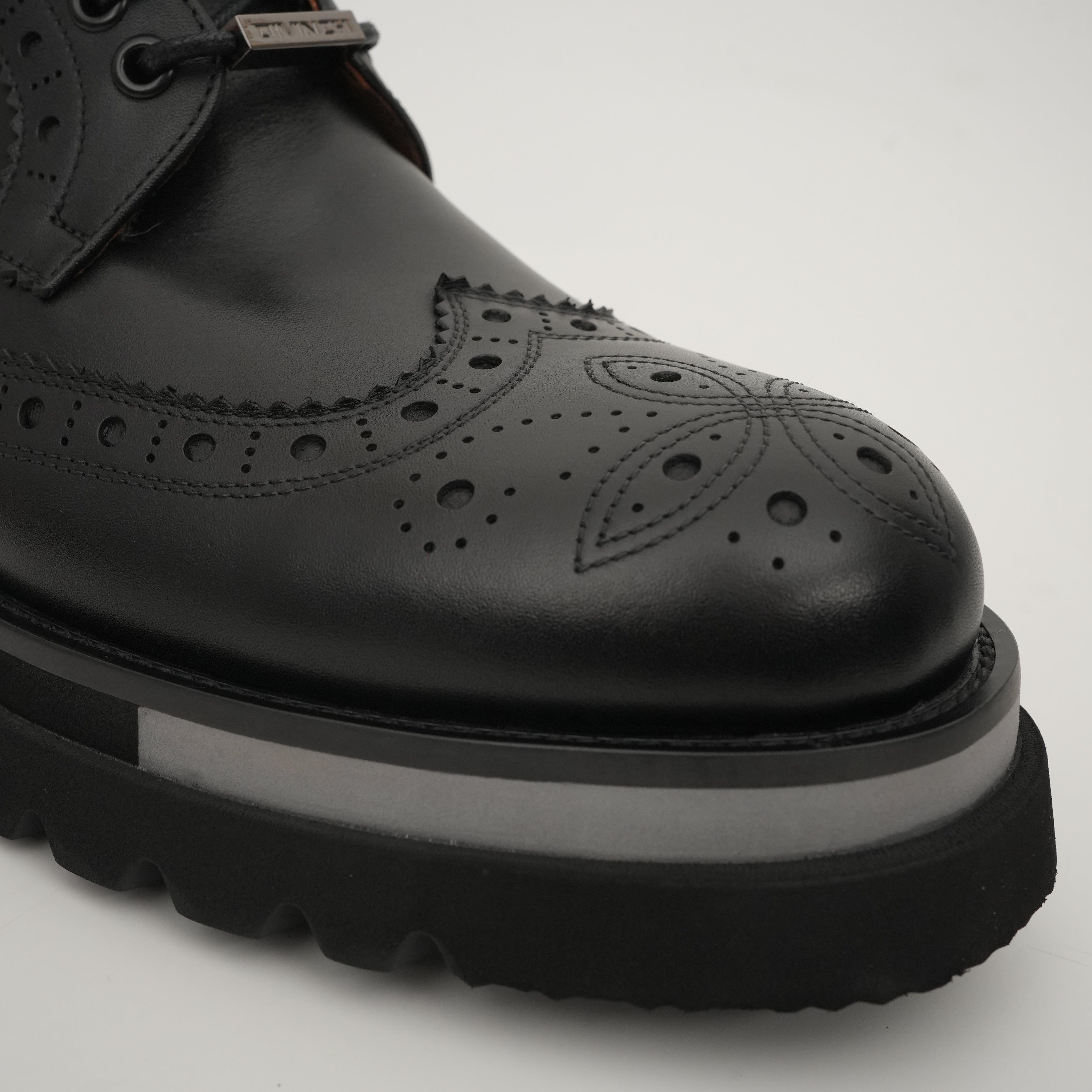 Cognac Brogue Lace-Up Ankle Boots
