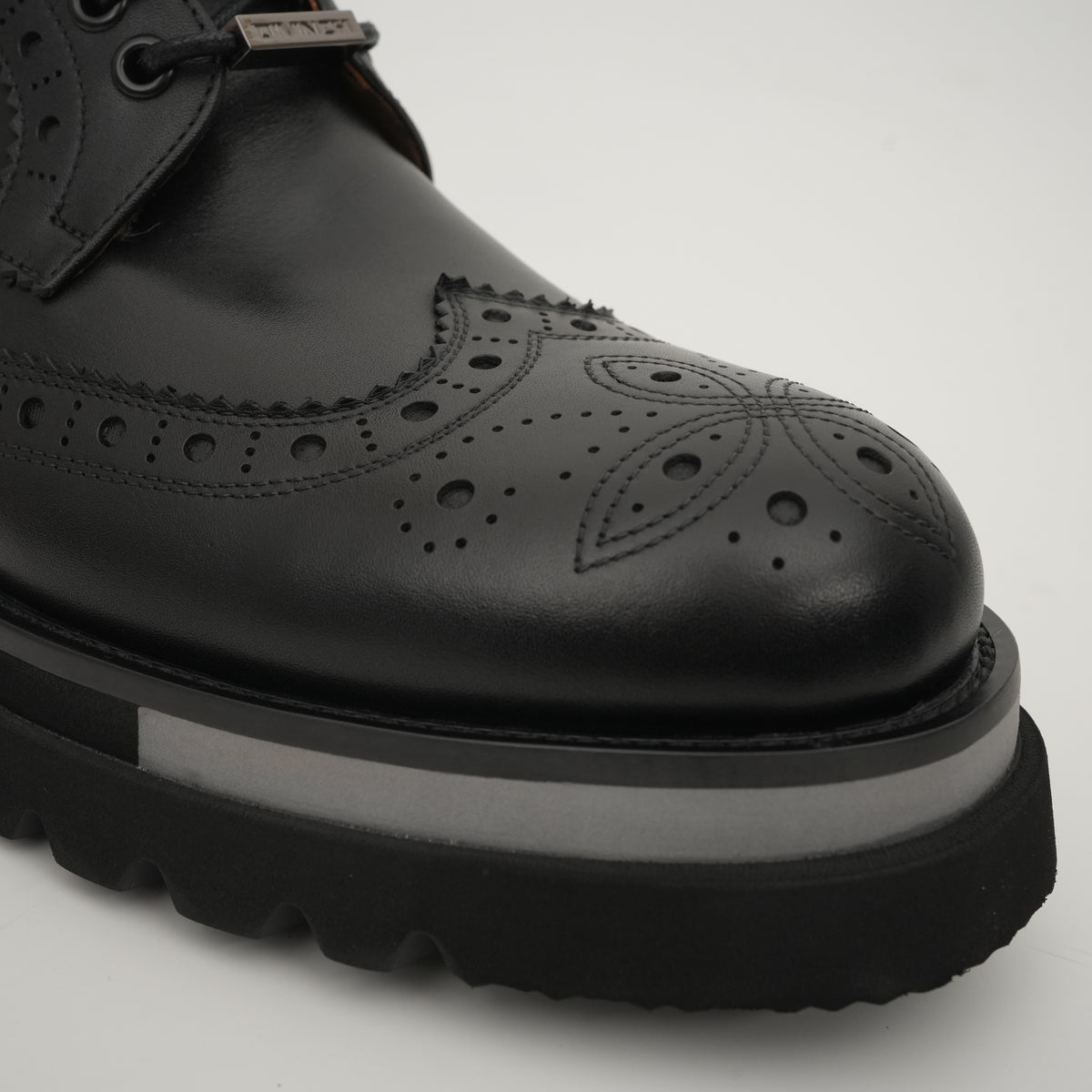 Cognac Brogue Lace-Up Ankle Boots
