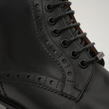 Cognac Brogue Lace-Up Ankle Boots