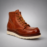 VanPasch Railman Moc-Toe Wedge Boot in Brown Horse Leather