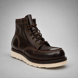 VanPasch Railman Moc-Toe Wedge Boot in Coffee Brown Horse Leather