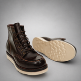 VanPasch Railman Moc-Toe Wedge Boot in Coffee Brown Horse Leather