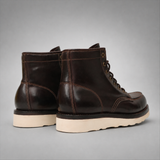 VanPasch Railman Moc-Toe Wedge Boot in Coffee Brown Horse Leather