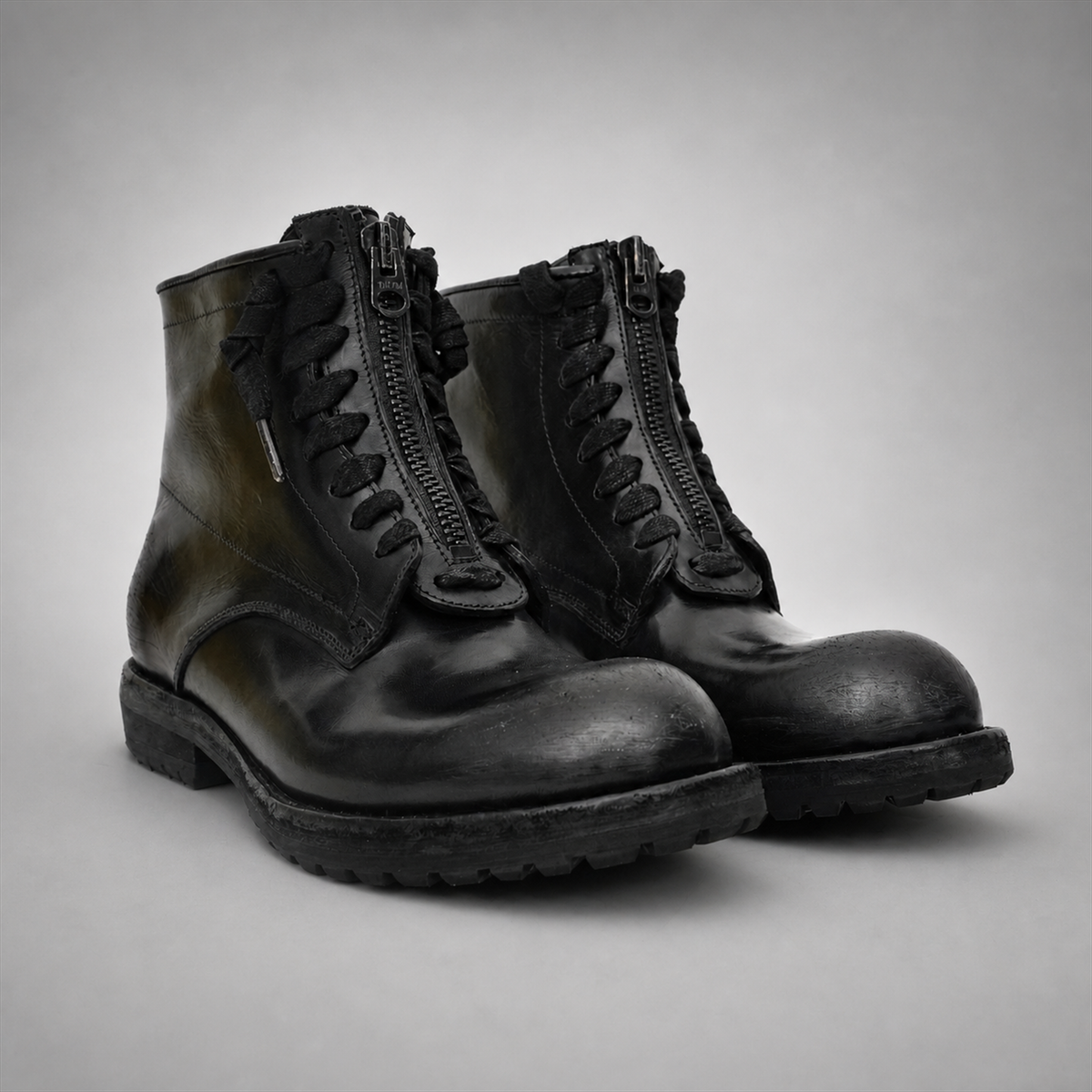 VanPasch Atlas Plain-Toe Service Boot in Black Leather