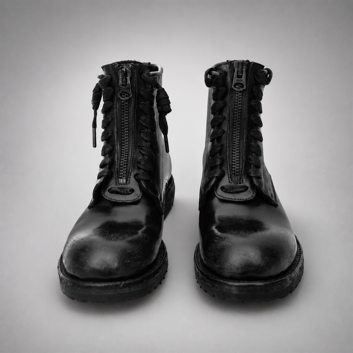 VanPasch Atlas Plain-Toe Service Boot in Black Leather