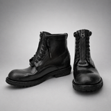 VanPasch Atlas Plain-Toe Service Boot in Black Leather
