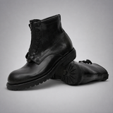 VanPasch Atlas Plain-Toe Service Boot in Black Leather