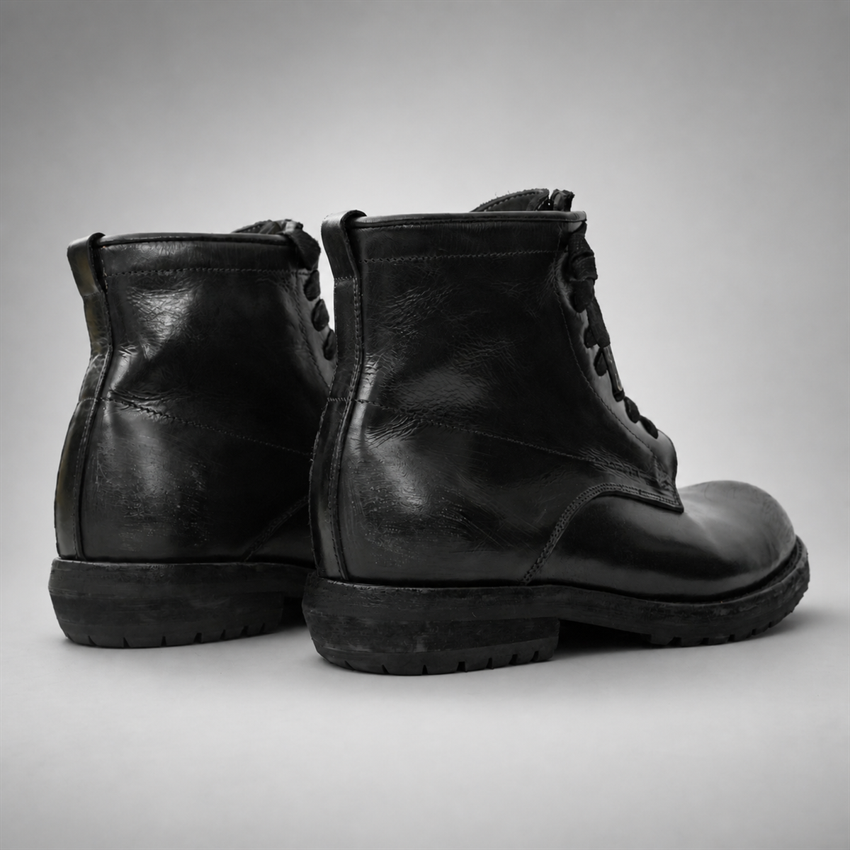 VanPasch Atlas Plain-Toe Service Boot in Black Leather