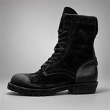 VanPasch Ridgeway Tall Lace-Up Boot in Black Leather, side view