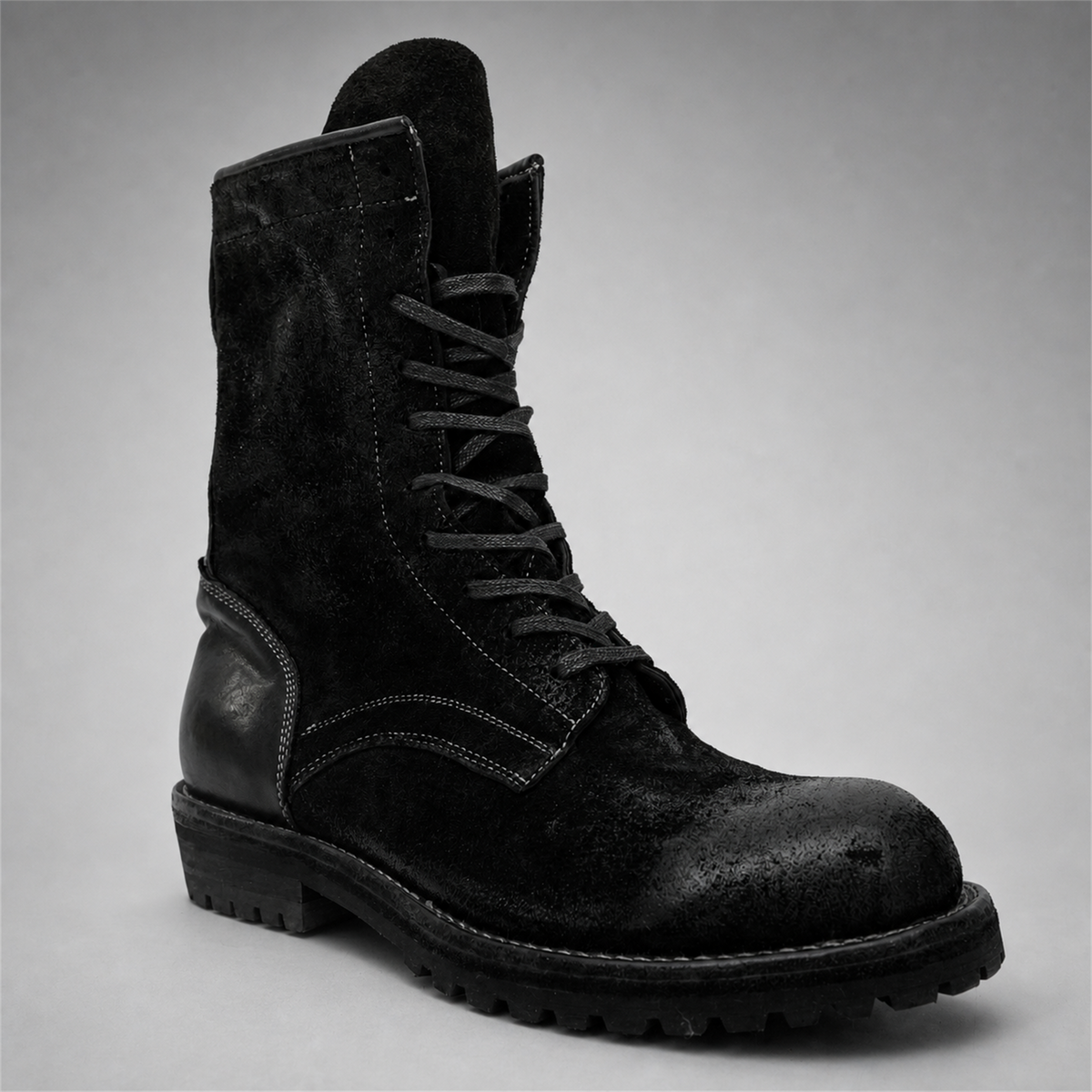 VanPasch Ridgeway Tall Lace-Up Boot in Black Leather