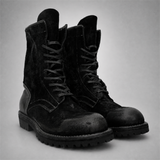 VanPasch Ridgeway Tall Lace-Up Boot in Black Leather