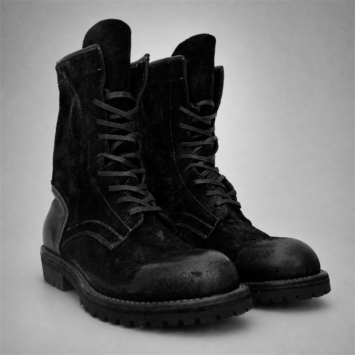 VanPasch Ridgeway Tall Lace-Up Boot in Black Leather