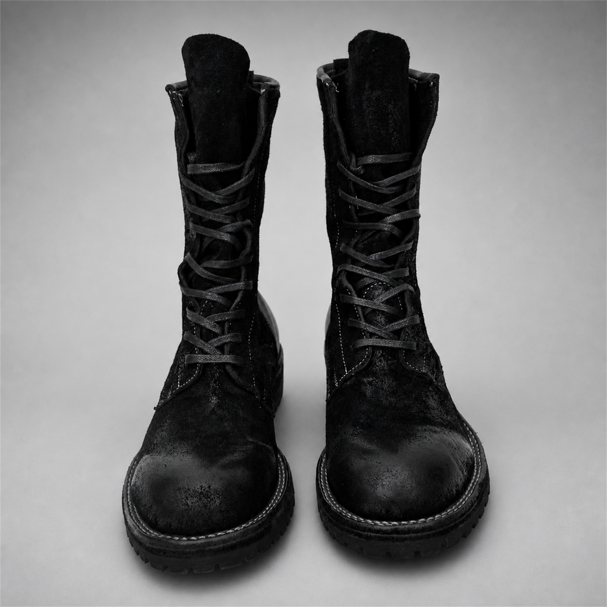 VanPasch Ridgeway Tall Lace-Up Boot in Black Leather