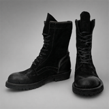 VanPasch Ridgeway Tall Lace-Up Boot in Black Leather