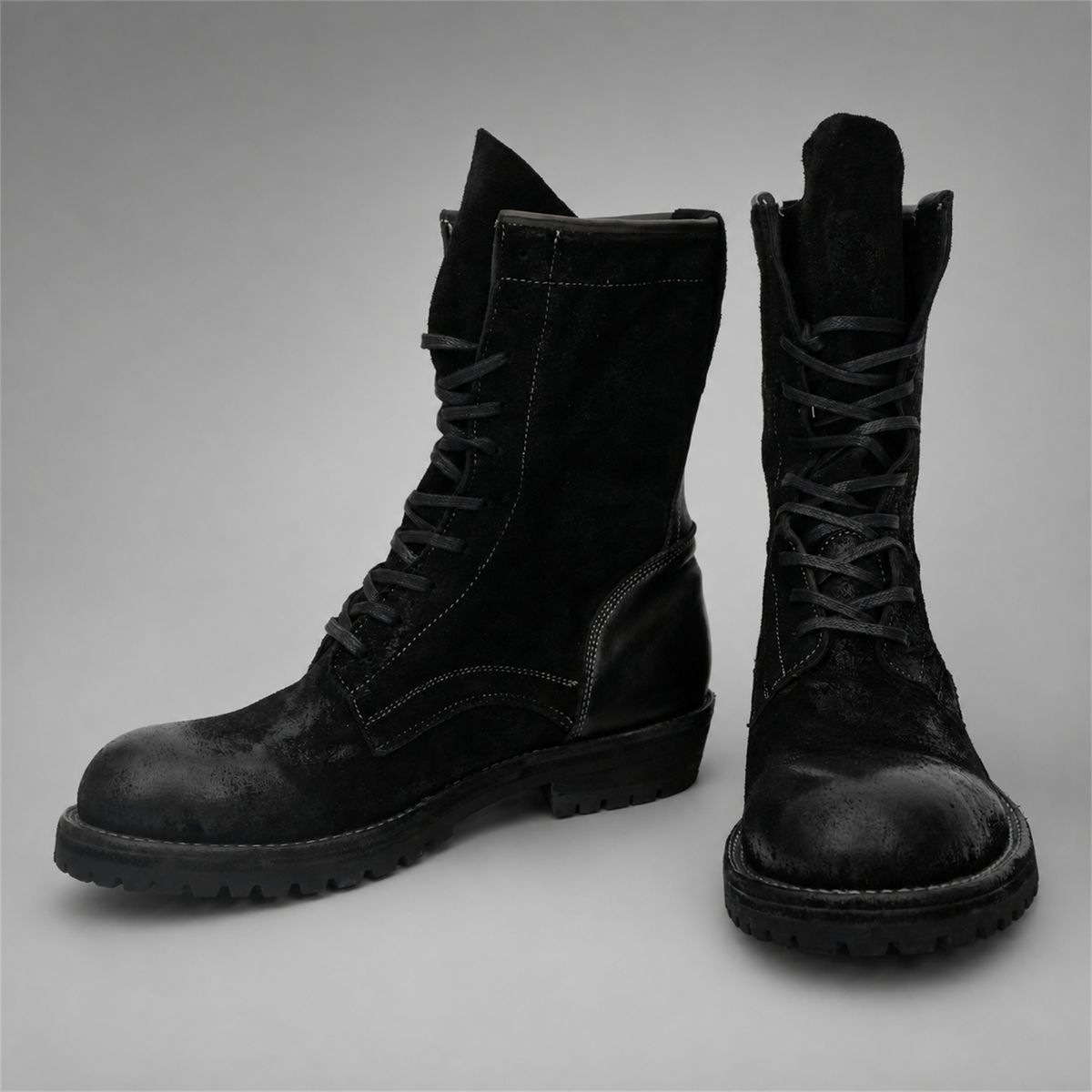 VanPasch Ridgeway Tall Lace-Up Boot in Black Leather