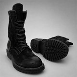 VanPasch Ridgeway Tall Lace-Up Boot in Black Leather