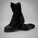 VanPasch Ridgeway Tall Lace-Up Boot in Black Leather