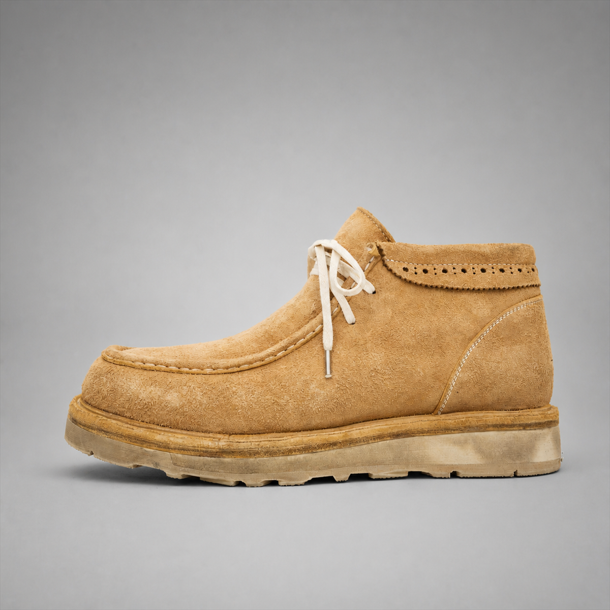 VanPasch Millstone Moc-Toe Chukka Boot in Caramel Brown Leather, side view