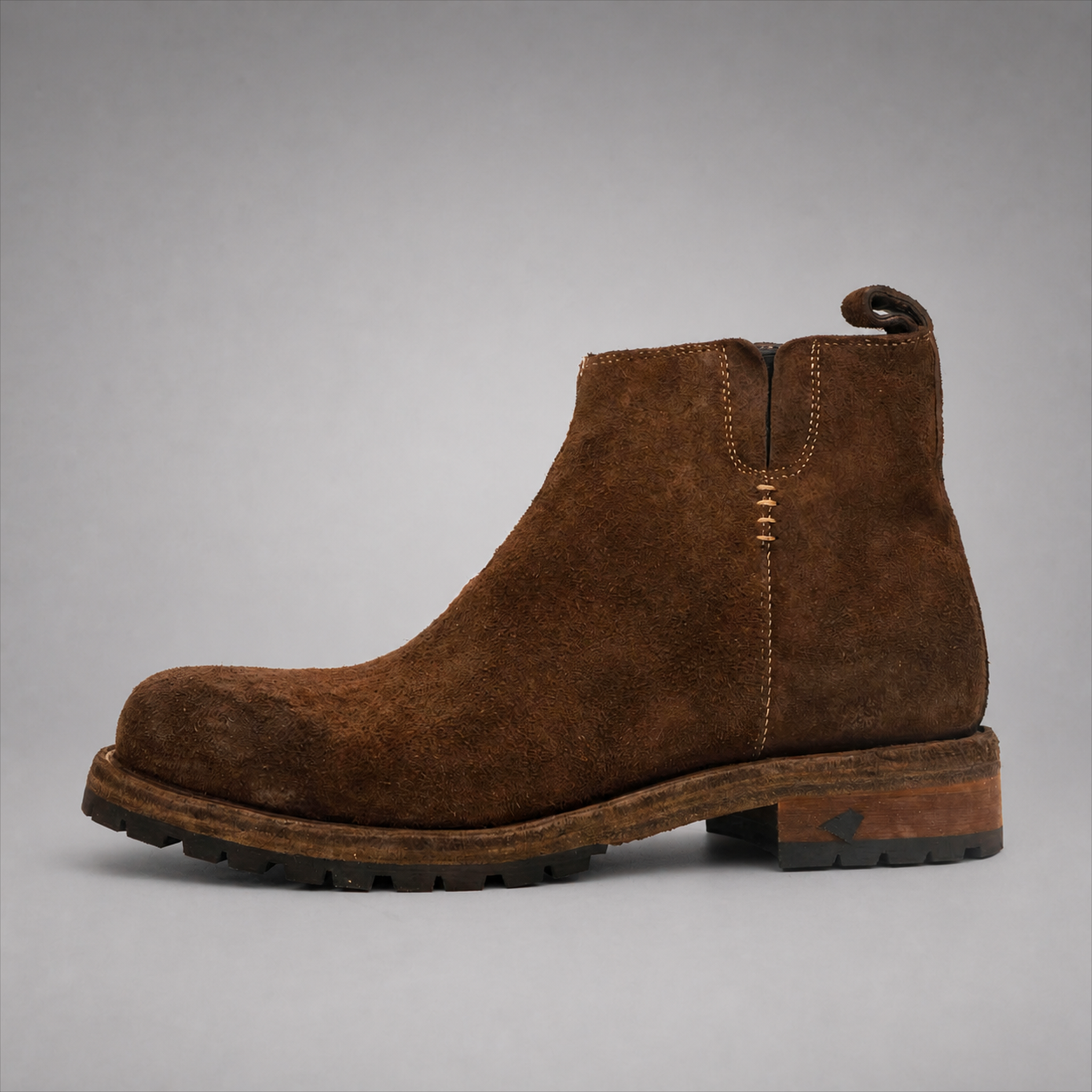 VanPasch Sterling Side-Zip Boot in Coffee Brown Leather, side view