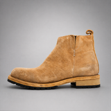 VanPasch Sterling Side-Zip Boot in Caramel Brown Leather, side view