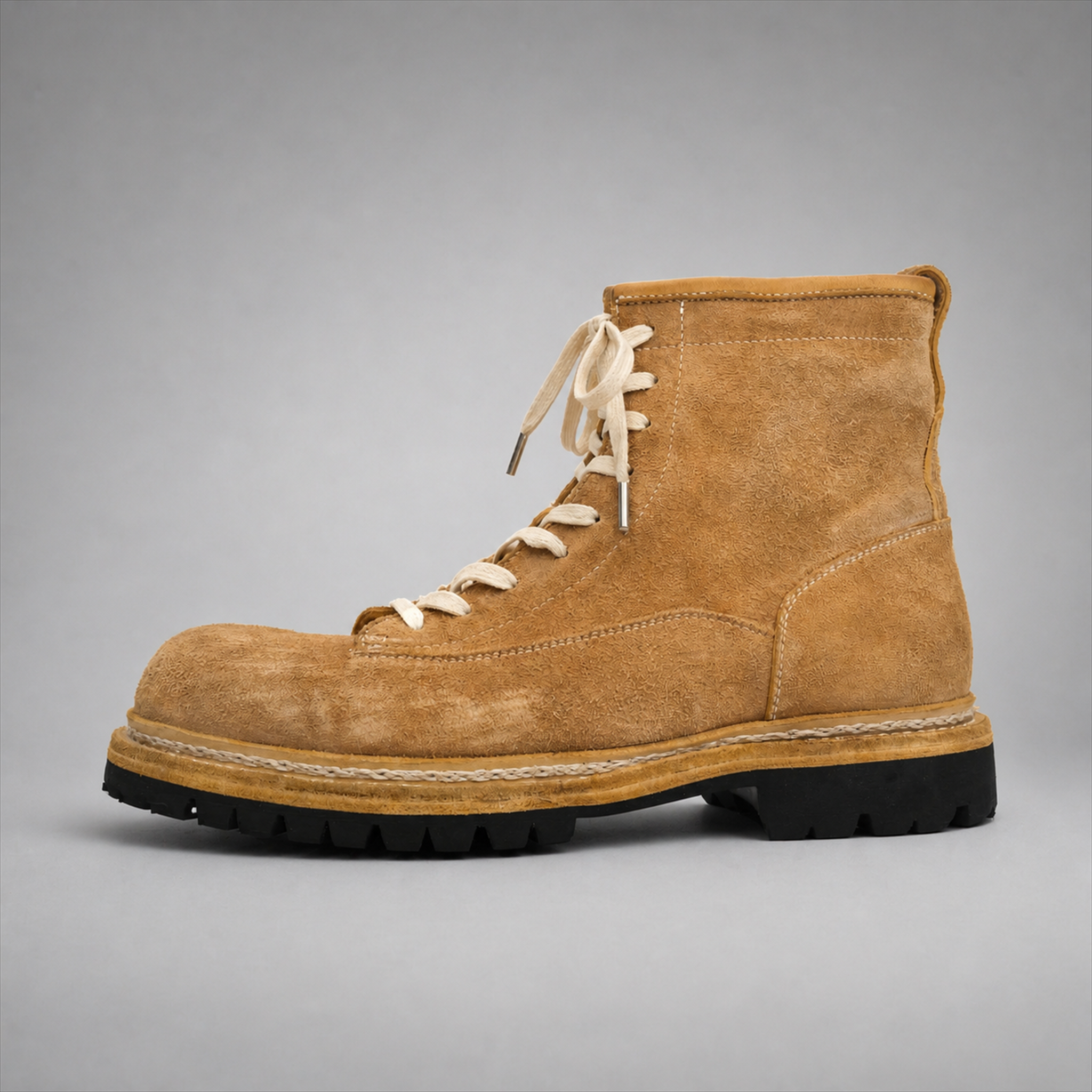 VanPasch Summit Moc-Toe Service Boot in Caramel Brown Leather, side view