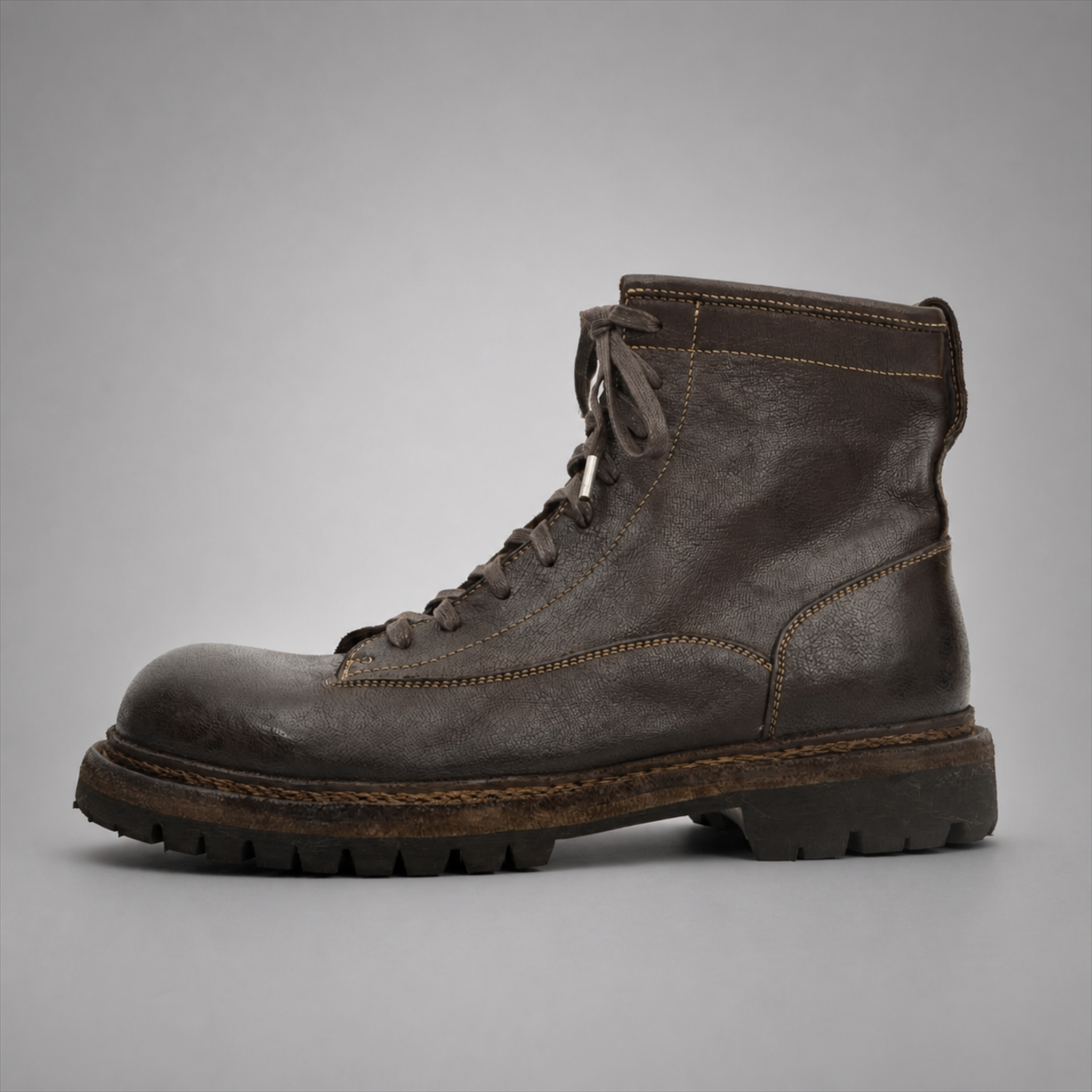 VanPasch Timberline Lace-Up Boot in Coffee Brown Leather, side view