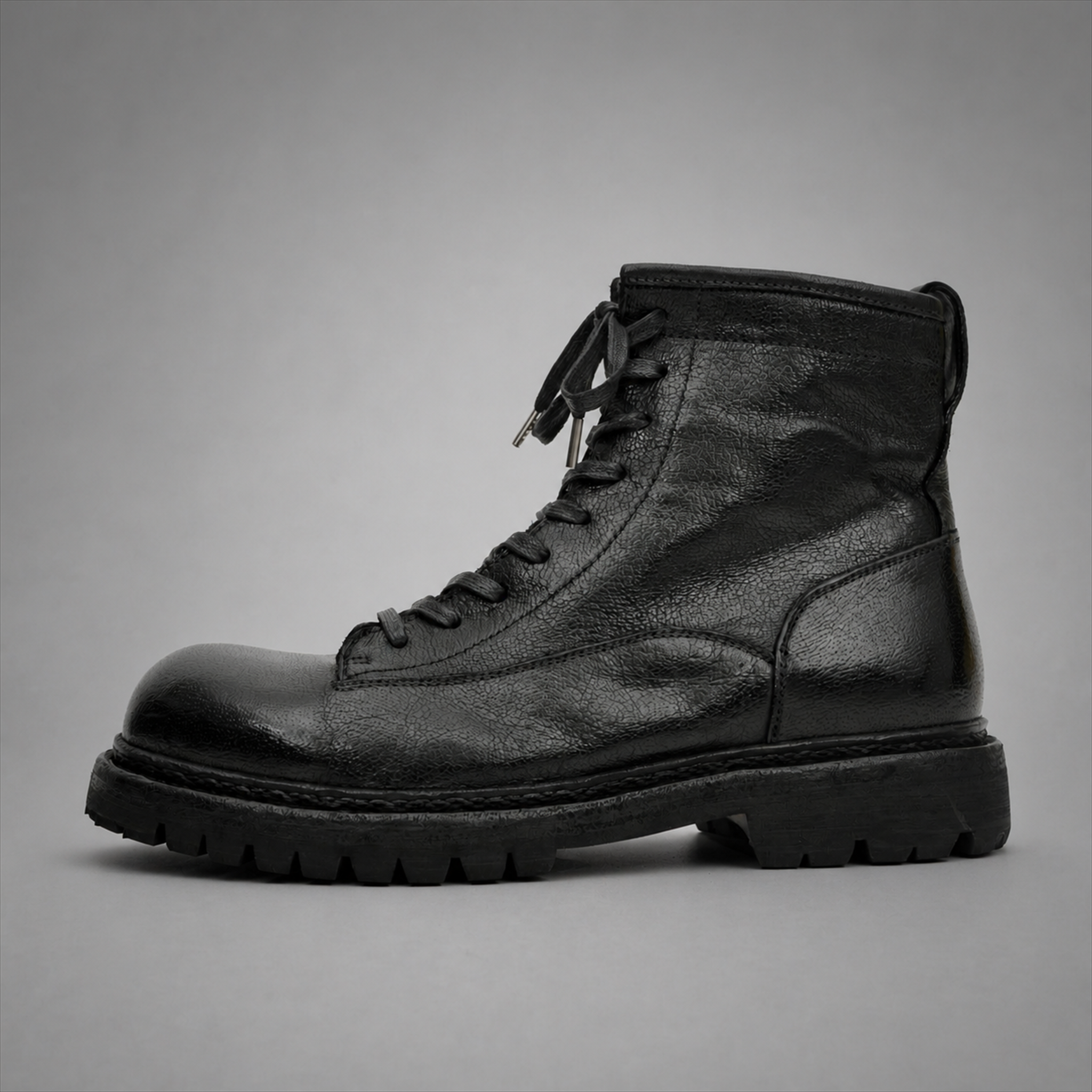 VanPasch Timberline Lace-Up Boot in Black Leather, side view