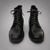 VanPasch Blackthorn Textured Service Boot in Black Leather