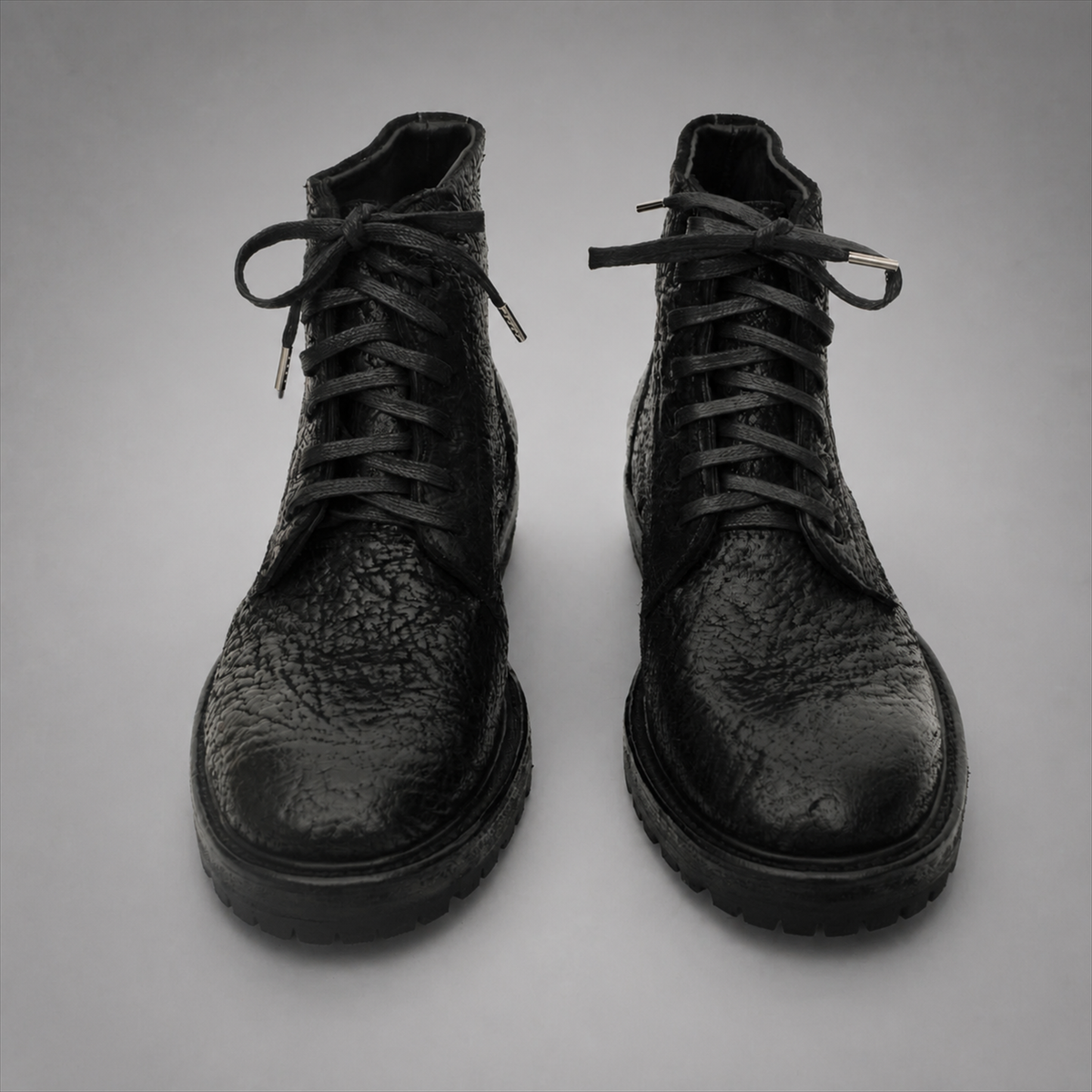 VanPasch Blackthorn Textured Service Boot in Black Leather