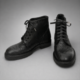 VanPasch Blackthorn Textured Service Boot in Black Leather